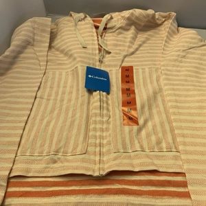 COLUMBIA Womens size Medium  Stone striped zip-up